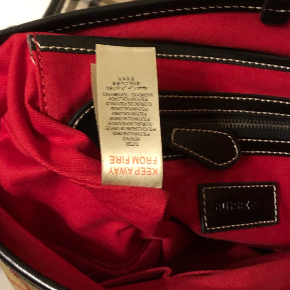 Burberry Red Black & White Stripes Brand New With Tags Authentic Designer Bag - Picture 15 of 16